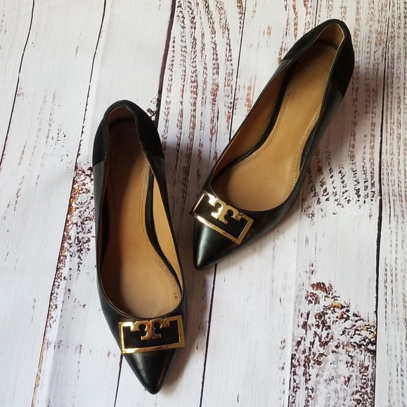 Tory Burch GiGi Leather Pointed Toe Pumps Black - Picture 4 of 15